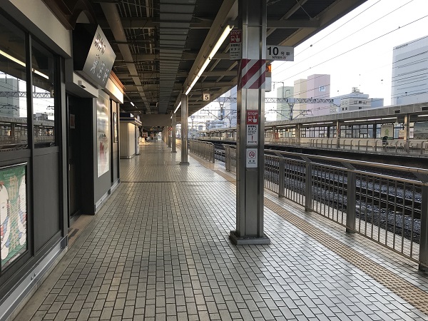新幹線ホーム・上り（JR静岡駅）
