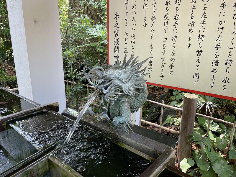 手水舎の龍（米之宮浅間神社）