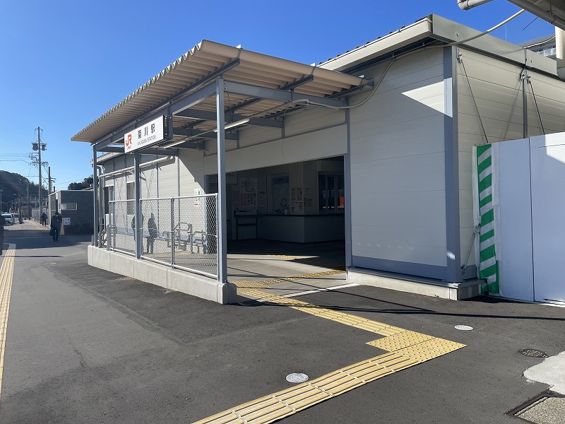 仮駅舎（JR菊川駅）